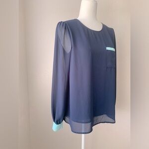 XXI Blouse Size Small Color Blue and Teal
